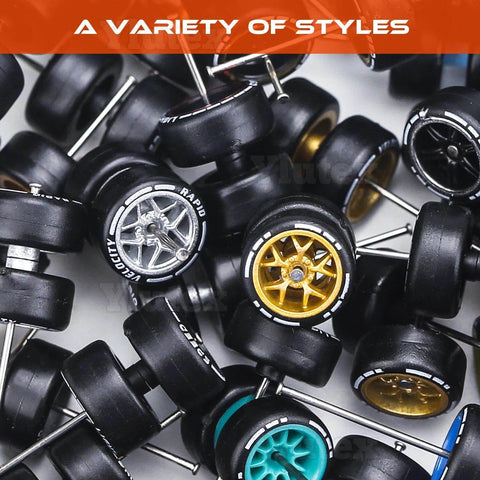 1/64 Scale Diecast Car Wheels And Tires Set Mixed Random Realistic Wheel Rims With Printed Detail For Customizing Cars Variety Pack