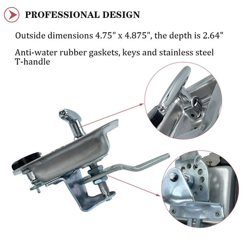 Badass T Handle Toolbox Latches With Secure Lock In High Polish Stainless Steel Two Pack Nailed Down Security For Trailers Rv Campers And Truck Beds Featuring Smooth Folding Action Weather Resistant Gasket