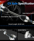 Heavy Duty Front CV Axle Shaft Direct Swap For 2007 To 2020 Chevy Silverado 1500 Tahoe Suburban GMC Sierra 1500 Yukon XL 4X4 detailed specs image.
