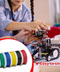 Children working on a robot with Five Pack 164 Ft Copper Hookup Wire Kit 30AWG Solid Core Tinned Copper Jumper Wire in foreground.