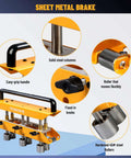 Three Station Edge Roller Bender for Sheet Metal with steel rollers, easy-grip handle, adjustable height for 0 to 90-degree bends
