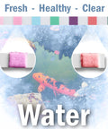 Super Slick 7-in-1 Pond Test Strips Easy-Peezy Water Quality Check for Fish Ponds and Aquatic Gardens displays color changes in test results.