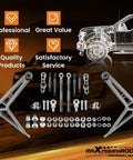 Drift Ready Front Steering Adjustable Lower Control Arm Kit For BMW E46 1998 2006 with hardware components displayed