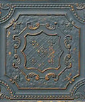 Graphite Gold Elizabethan Shield PVC 2x2 Ceiling Tile For Lay In Or Glue Up Install 40 Sq Ft Coverage 10 Piece Set