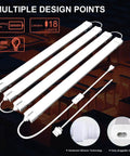 Plug And Play Waterproof LED Tube Light 2ft 18W 5000K With Switch Cord, no wiring required, on dark background showing details