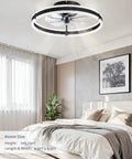 Top Tier 20 Inch Low Profile Ceiling Fan With Slick Dimmable Light And Wireless Remote Control delivering chill six speed airflow for cozy master bedrooms, modern flush mount fixture in matte black.
