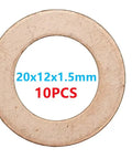 Three Sizes Pro Grade Copper Crush Washer Set For Oil Drain Plugs Fits M12 30 Pieces includes 18x12x1.3mm 20x12x1.5mm 22x12x1.5mm