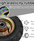Heavy Duty Pneumatic Rubber Caster Wheels With Brakes Heavy Hitters 4 Pack showing 10-ply thickened outer tire for durability.