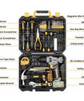 126 Piece DIY Tool Kit With 8V Cordless Drill, Handy Tool Box Set For Home Repair And Handyman Projects, tools inside case