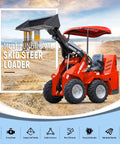 Mini Skid Steer Loader HY480D 23HP V Twin Honda GX690 Gas Engine, Wheeled, Sit Down Operation showcased on sandy terrain