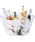 Acrylic Oval Party Tub With Handles For Chilling Drinks Indoor Outdoor Bar Use Crystal Clear Beverage Cooler Ice Tub For Wine Beer And Soda Easy Carrying Drink Station