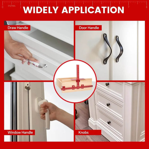 Pro Grade Aluminum Cabinet Hardware Jig For Handles Pulls And Knobs With Automatic Center Punch And Easy Install Template