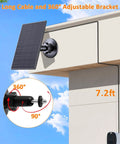 2W Solar Panel For Rechargeable Battery Security Cameras With Micro USB And USB C Ports 360 Degree Adjustable Mount outdoor