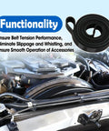 Premium Drive Belt Tensioner Kit For Dodge Ram 2500 3500 4500 5500 With 5.9L Or 6.7L L6 Engine Years 2003 Through 2012 Smooth Installation And Durable Build Quality To Keep Your Ride Running Like New. black serpentine belt shown over engine bay for tensioner kit use