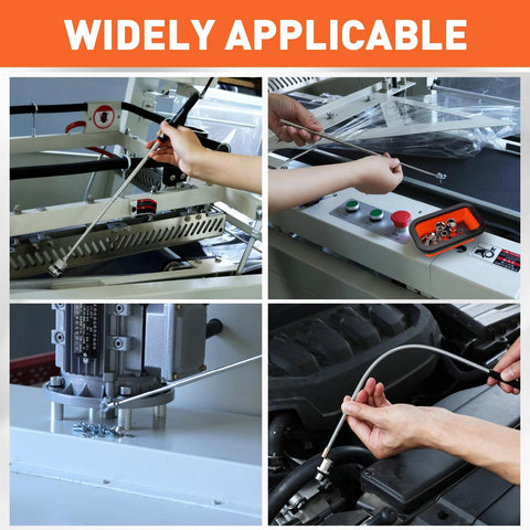 HORUSDY 4-piece magnetic pickup tools kit; extendable magnet and bend-it wand for garage/workshop use