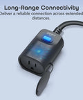 Weatherproof Indoor Outdoor Smart Plug With One Socket Handy Remote Control And Timer Set Lights And Devices From Anywhere