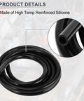 Universal Silicone Vacuum Hose For Your Ride 10ft Long High Temp Black 12mm Inner Diameter 18mm Outer Diameter 3mm Wall