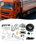 12V 5000W Diesel Cabin Heater Complete Kit With Efficient Air Ducting And Remote Control For Rv Vans And Trucks Delivering Quiet Bangin Heat On The Go, components laid out.