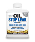 BlueSeal Oil Stop Leak Fixes Rear Main Seal Fast Engine Oil Additive 8 Ounce bottle, petroleum free formula, made in USA.