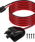 Solar Cable Entry Gland Kit With 10ft 10AWG Solar Extension Cable MC4 Connectors And Weatherproof Junction Box For RV Boat Camper Van Installations Tinned Copper Wire For Quick Easy Setup, black/red cable coil