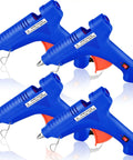4 Pack 100W Full Size Hot Glue Gun Set Blue Bulk For Crafts And Repairs Must Have Durable Easy Grip High Heat Glue Guns With Quick Heat Up Reliable Adhesive Tool Kit For DIY Projects, set of blue full-size glue guns