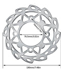 190mm Brake Disc Rotor Plate For 50cc To 125cc Chinese Pit Dirt Bikes Like SSR Apollo Taotao Coolster Lifan YCF Kayo Roketa And More Beefed Up Heavy Duty Performance Upgrade For Everyday Rides, showing measurements