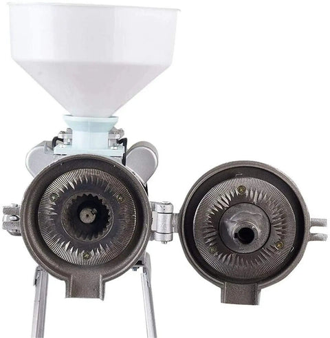 Close-up of grinding discs and funnel on Heavy Duty 2200W Grain Grinder Mill For Beans Corn Rice Wheat Dry Milling Machine