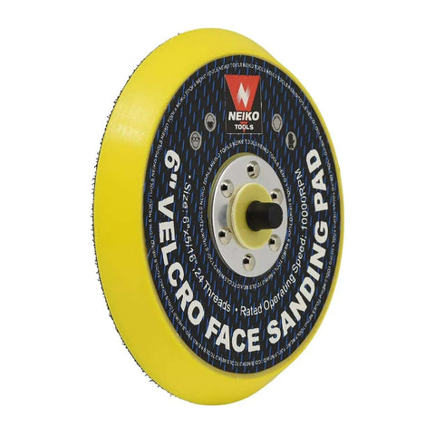Six Inch Hook And Loop Sanding Discs For Orbital And DA Sanders, Five Sixteenth Inch Arbor, Twenty Four Thread Mounts, Ten Thousand RPM Performance, Durable Sanding Pads With Easy On Off Backing Pad