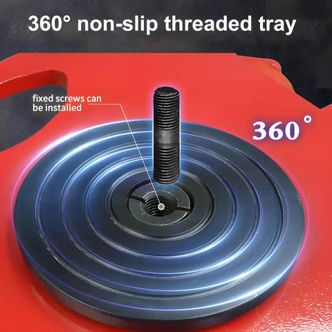 Premium Heavy Duty 22000 Lbs Machinery Skate Dolly With 360 Degree Rotation And Badass Smooth Polyurethane Wheels For Heavy Hitter Warehouse Moving - close-up of 360° non-slip threaded tray.