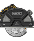 Heavy Duty 18 Volt Cordless Circular Saw Packs A Brushless Motor For Razor Sharp Metal Cutting, top view with blade.