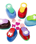 Six Shape Hole Punch Set For Kids 1 Inch Shape Punches Flower Star Heart Butterfly Balloon Circle With 20 Cardstock Sheets