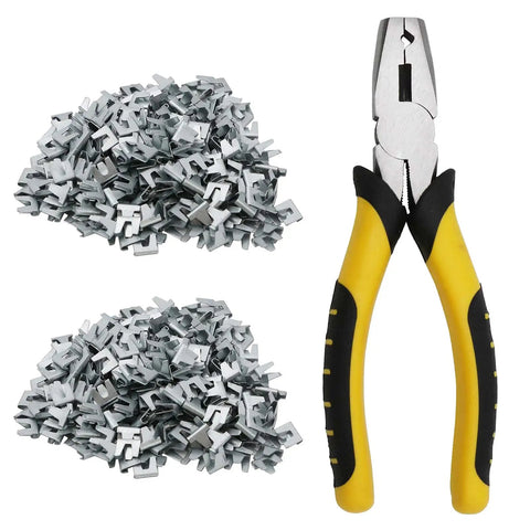 DIY Cage Fastening Kit With 600 Wire Cage Buckle Clips And Pliers, durable tools for pet cage assembly in home or garage