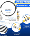 All-In-One Hydraulic Pressure Test Kit With Five Dual-Scale Gauges 10 to 600 Bar and 150 to 10000 PSI, showing hoses and gauges