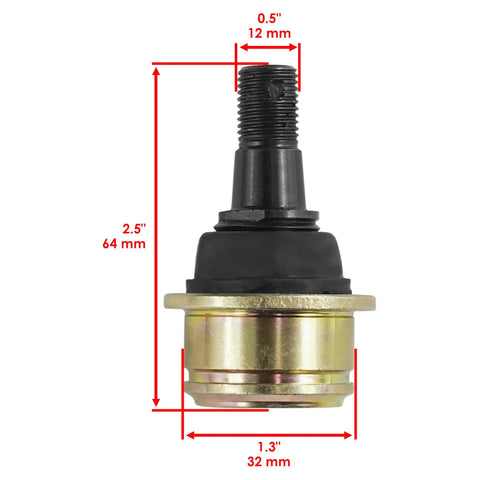 Yamaha Ball Joint Replacement for ATV and UTV, Upper Or Lower Joint Compatible With 37S-23549-01-00 And 37S-23549-00-00 5Fu-F3549-00-00, Fits Rhino 660 700 Kodiak 400 Grizzly 350 And More, Heavy Duty aftermarket Part, 2.5 in x 1.3 in
