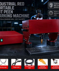 Beast Mode Metal Marking Tool With Adjustable 0.01-1mm Depth For Steel Frames Aluminum Parts And Industrial Components Dot Peen Engraving Delivers Clear Serial Numbers Quickly Durable And Reliable For Chassis Plates Engine Parts, red portable machine on metal plate