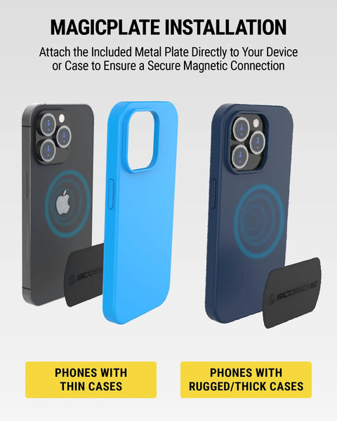 MagicPlate installation for Magnetic Car Phone Mount For Dashboard With 360 Degree Swivel Head And Super Grippy Hold.