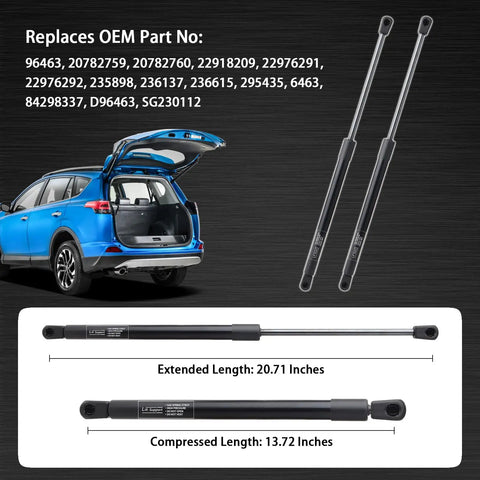 Chevrolet Traverse Rear Liftgate Lift Supports Gas Struts Pair 2009 Through 2017 2 Piece Set OEM Replacement Heavy Duty