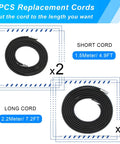 Heavy Duty Replacement Cords For Zero Gravity Chairs Tough As Nails Elastic Repair Laces For Recliners And Beach Loungers Premium Nylon Bungee Fix String Set Black 1.5m and 2.2m lengths shown.