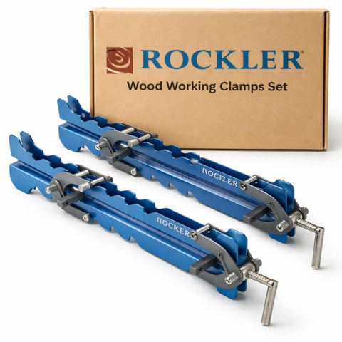 Mini Deluxe Panel Clamps 2-Pack, Boss-Grade Four-Way Pressure Cabinet Clamps with Sawtooth Pattern and Box