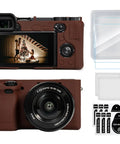 Sony Alpha A6400 A6300 Camera Case Kit With Soft Silicone Body Cover And Grip LCD Screen Protector Bundle Dark Brown Finish Set