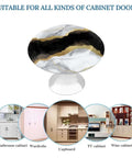 Round Dresser Drawer Pulls Set Of 2 Gold Black And White Marble Cabinet Knobs With Screws Stainless Hardware Display