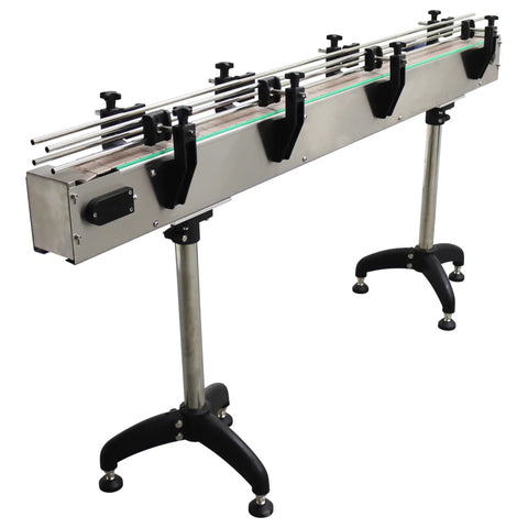 Adjustable Height And Speed Chain Plate Conveyor Belt For Bottles In Assembly Line 73.62 Inch Long 3.94 Inch Wide 110V