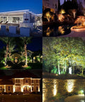 Outdoor Landscape LED Lighting 5W Waterproof Garden Lights COB LED Spotlights illuminating various landscapes at night