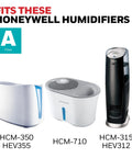 Replacement Wicking Filter A 3 Pack For Evaporative Humidifiers White Fits HCM-350 HEV-355 HCM-710 HCM-315/HEV-312 Helps Trap Minerals