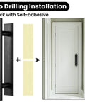 30 Pcs Self-Stick Cabinet Drawer Handles Pulls Black Peel And Stick Plastic Adhesive Door Handles on White Door