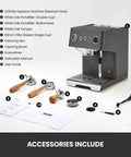 Pro Grade 15 Bar Espresso Machine With Adjustable Pressure And Auto Milk Frother Dual PID Temp Control 550ml Boiler And 57oz Tank
