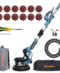 Beast 800W Electric Drywall Sander With 5 Speed Settings Foldable Design, accessories, sanding discs, and storage bags