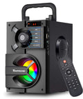 Outdoor Party Ready Portable Bluetooth Speaker With Subwoofer And Deep Bass, 11W Three-Driver System with LED lights and remote control