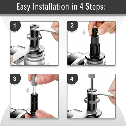 Step-by-step guide for installing Angle Grinder Adapter M10-1.5 Thread 2-Pack, converts to precision die grinder