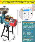 Beast 3000W Electric Dry Grain Mill Grinder, 110V Workhorse With 150mm Disc, dimensions and features displayed